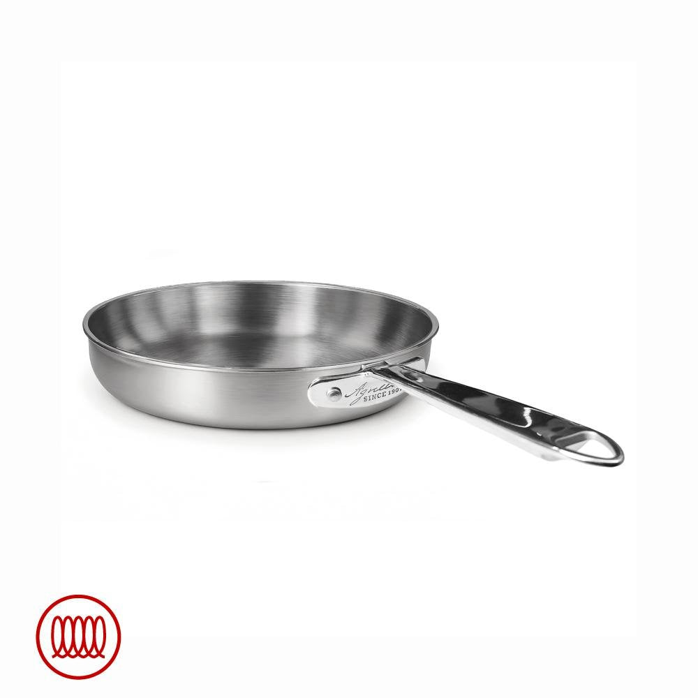 Alu-Inox 3-ply Padella Bassa Induzione Con Manico Tubolare In AluInox