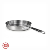 Alu-Inox 3-ply Padella Bassa Induzione Con Manico Tubolare In AluInox