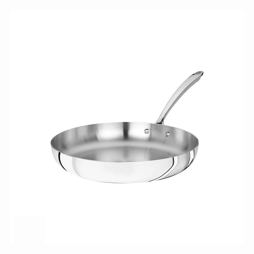 Alu-Inox 3-ply Padella Bassa Induzione Con Manico Tubolare In AluInox