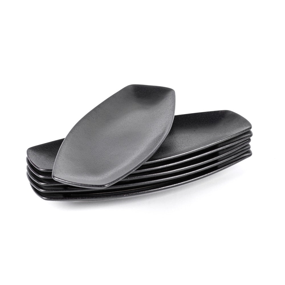 38.5x15 cm - Jap Piatto Vassoio Rettangolare In Stoneware - Set 6 Pz