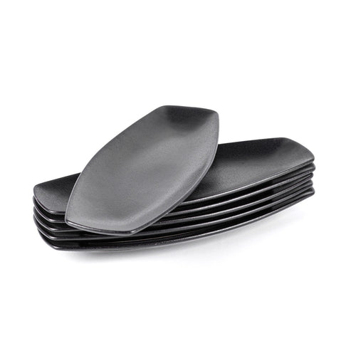 38.5x15 cm - Jap Rechteckige Servierplatte aus Steinzeug - Set 6 Stk