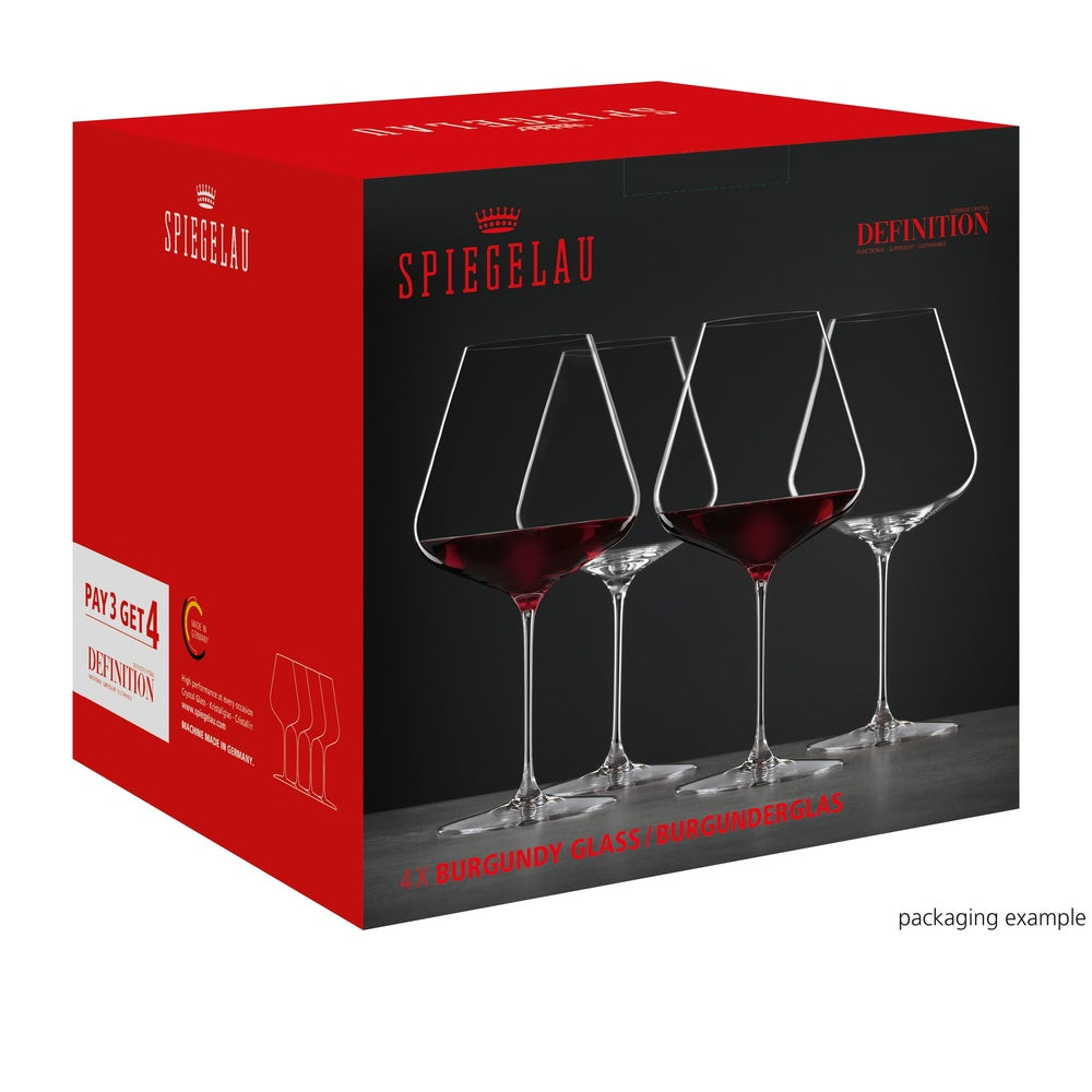 96 cl - Spiegelau Definition Calice Vino Rosso Burgundy In Vetro Cristallino - Set 4 Pz