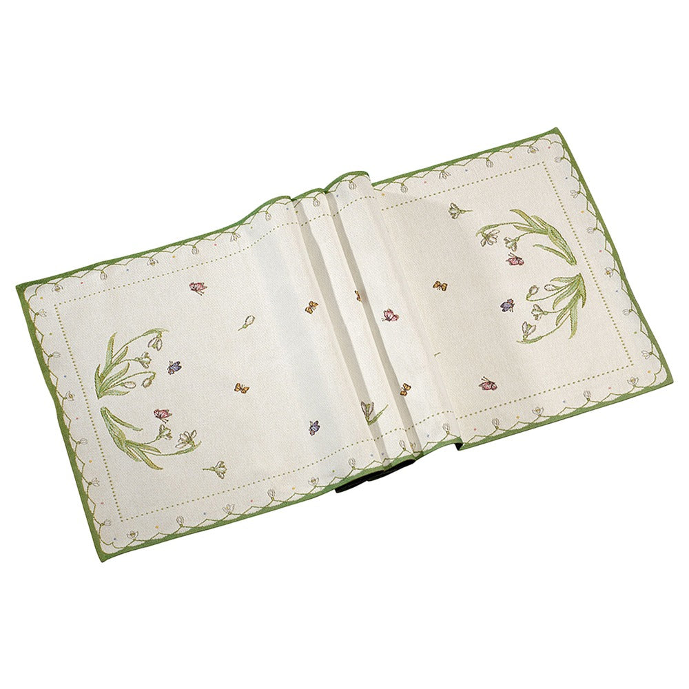 42x143 cm - Villeroy & Boch Colorful Spring Runner Tavola In Cotone - Set 4 Pz