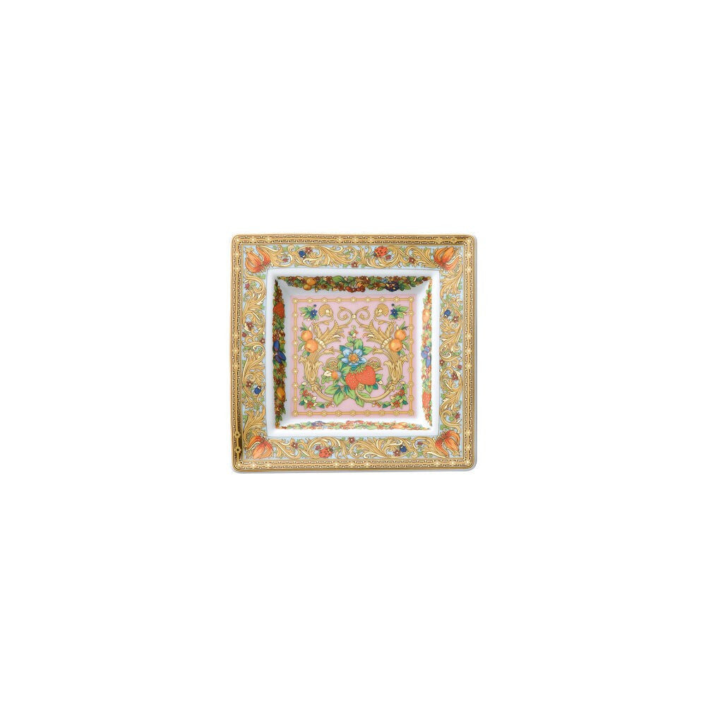 14 cm - Versace Le Jardin de Versace Coppetta Svuotatasche Quadrata In Porcellana