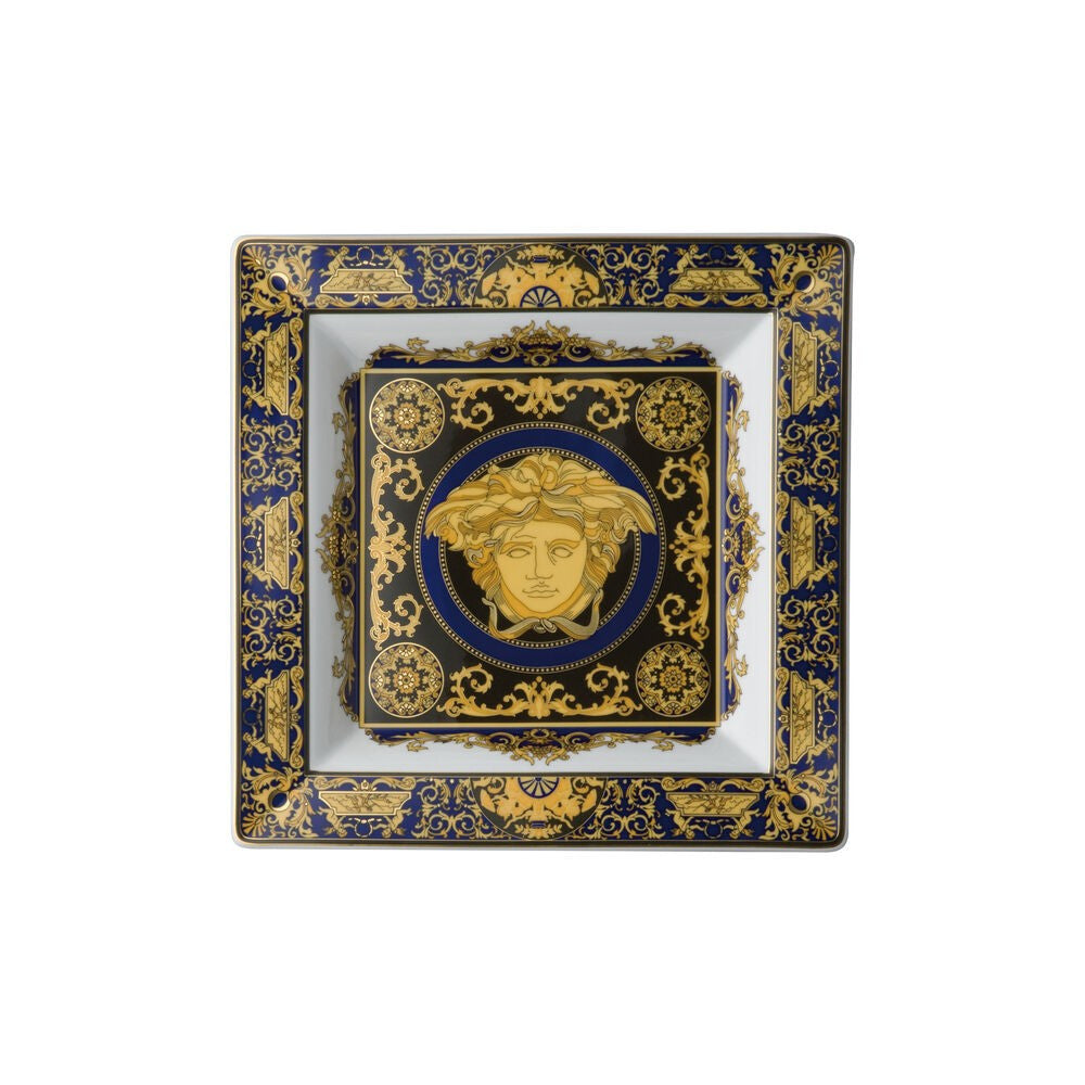 22 cm - Versace Medusa Coppetta Svuotatasche Quadrata In Porcellana