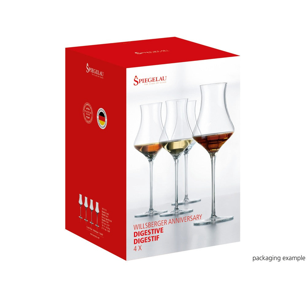 19 cl - Spiegelau Willsberger Anniversary Calice Liquore Digestivo In Vetro Cristallino - Set 4 Pz