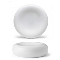 11 cm - Stone Round Presentation Plate In Porcelain - Set 6 Pieces