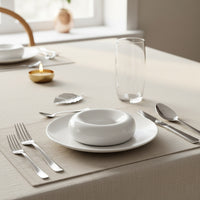 11 cm - Stone Round Presentation Plate In Porcelain - Set 6 Pieces