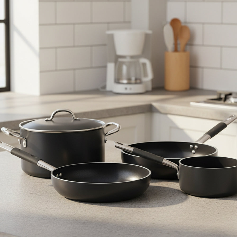 Agnelli Set Batteria Pentole Antiaderenti + Padella Alta AIBlack