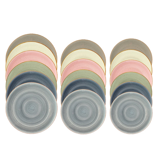 H&H Coupe Harper Servizio Piatti In Stoneware Set 18 Pz