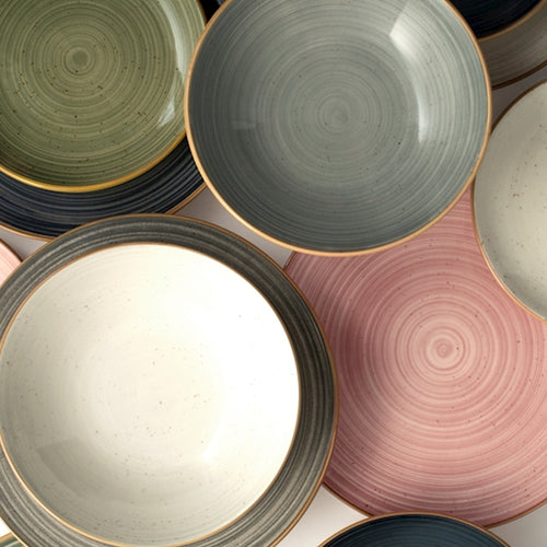 H&H Coupe Harper Servizio Piatti In Stoneware Set 18 Pz
