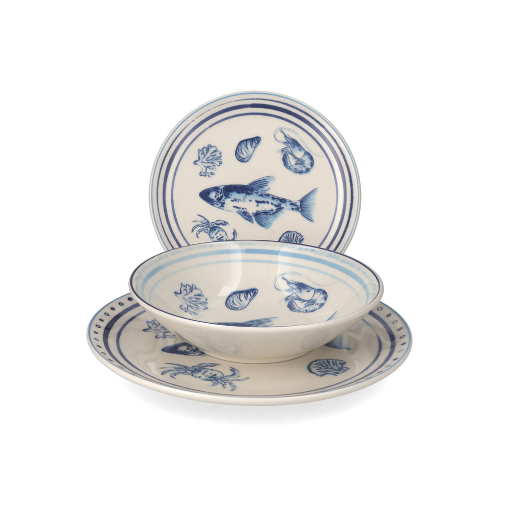 H&H Adriatico Servizio Piatti In Stoneware - Set 18 Pz