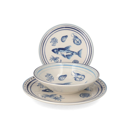 H&H Adriatico Servizio Piatti In Stoneware - Set 18 Pz