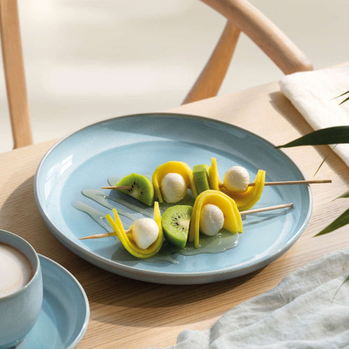 23.8 cm - Villeroy & Boch Perlemor Aqua Piatto Dessert In Porcellana Premium - Set 6 Pz