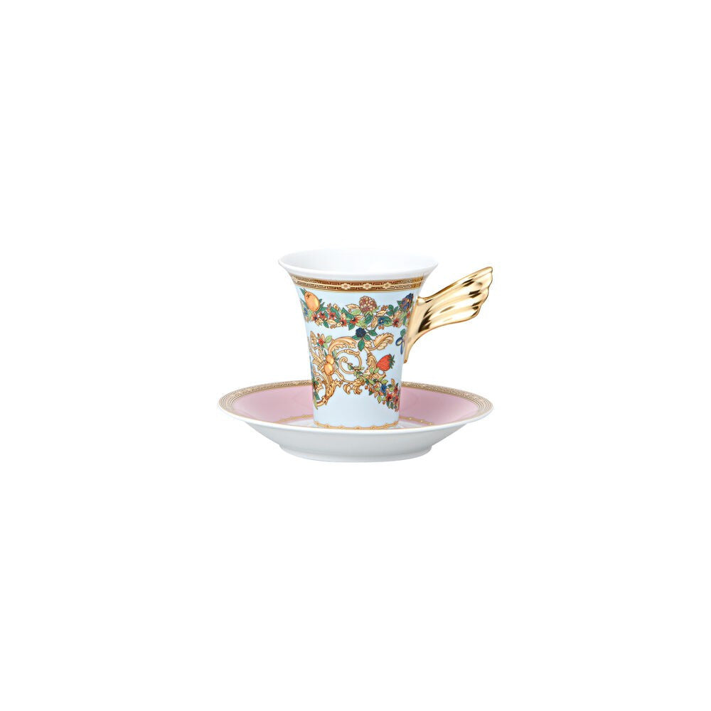 18 cl - Versace Le Jardin de Versace Tazzina Caffè con Piattino In Porcellana