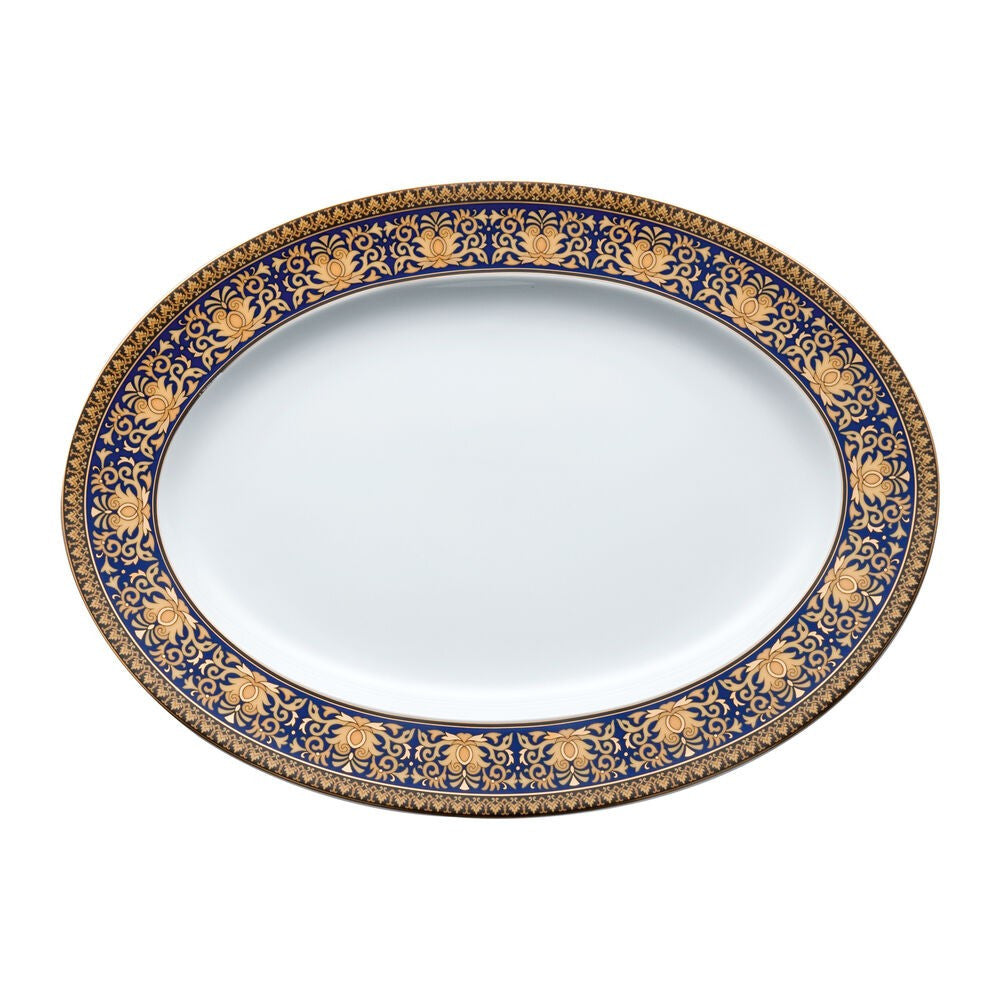 33.4 cm - Versace Medusa Piatto Portata Ovale In Porcellana