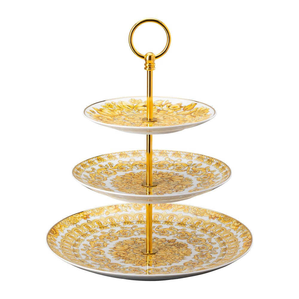 31.9 cm - Versace Medusa Rhapsody Alzata Dolci 3 Livelli In Porcellana