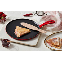 27 cm - Round Cast Iron Crepe Maker with Wooden Spatula