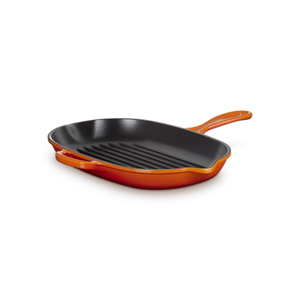 32 cm - Le Creuset Evolution Skillet Bistecchiera Ovale In Ghisa Vetrificata