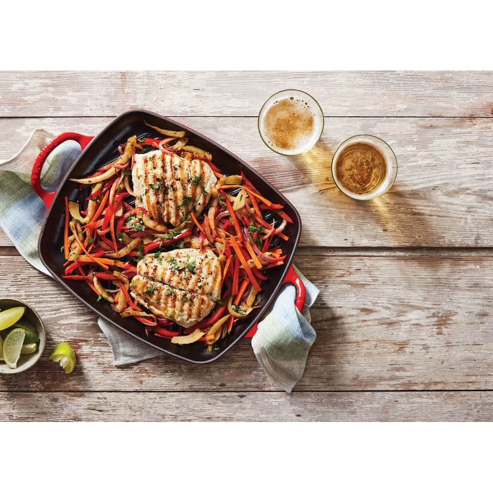 30x27 cm - Le Creuset Evolution Grill Bistecchiera Rettangolare Profondo In Ghisa Vetrificata