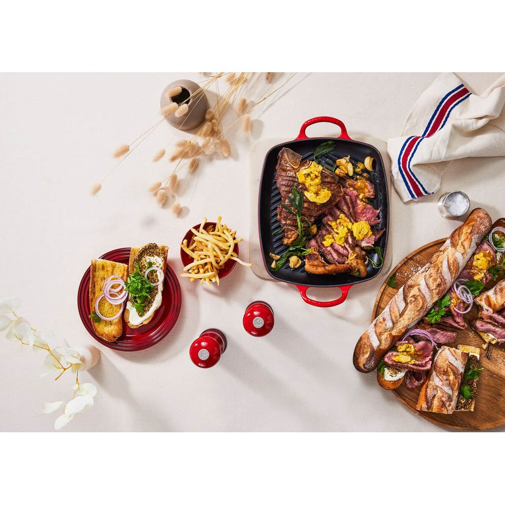 30x27 cm - Le Creuset Evolution Grill Bistecchiera Rettangolare Profondo In Ghisa Vetrificata