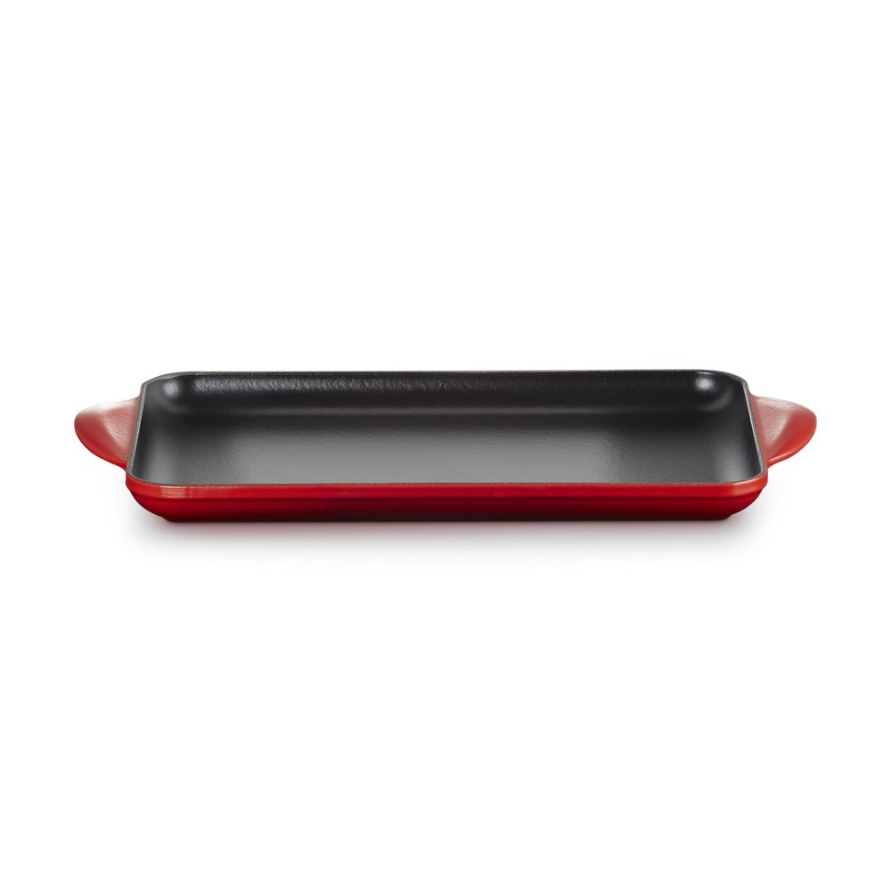 32x22 cm - Le Creuset Tradition Grill Bistecchiera Rettangolare Liscio In Ghisa Vetrificata