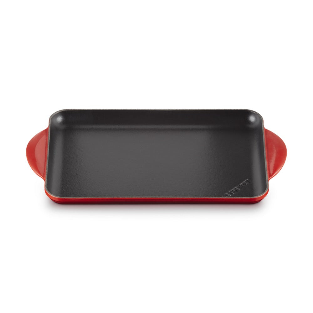 32x22 cm - Le Creuset Tradition Grill Bistecchiera Rettangolare Liscio In Ghisa Vetrificata