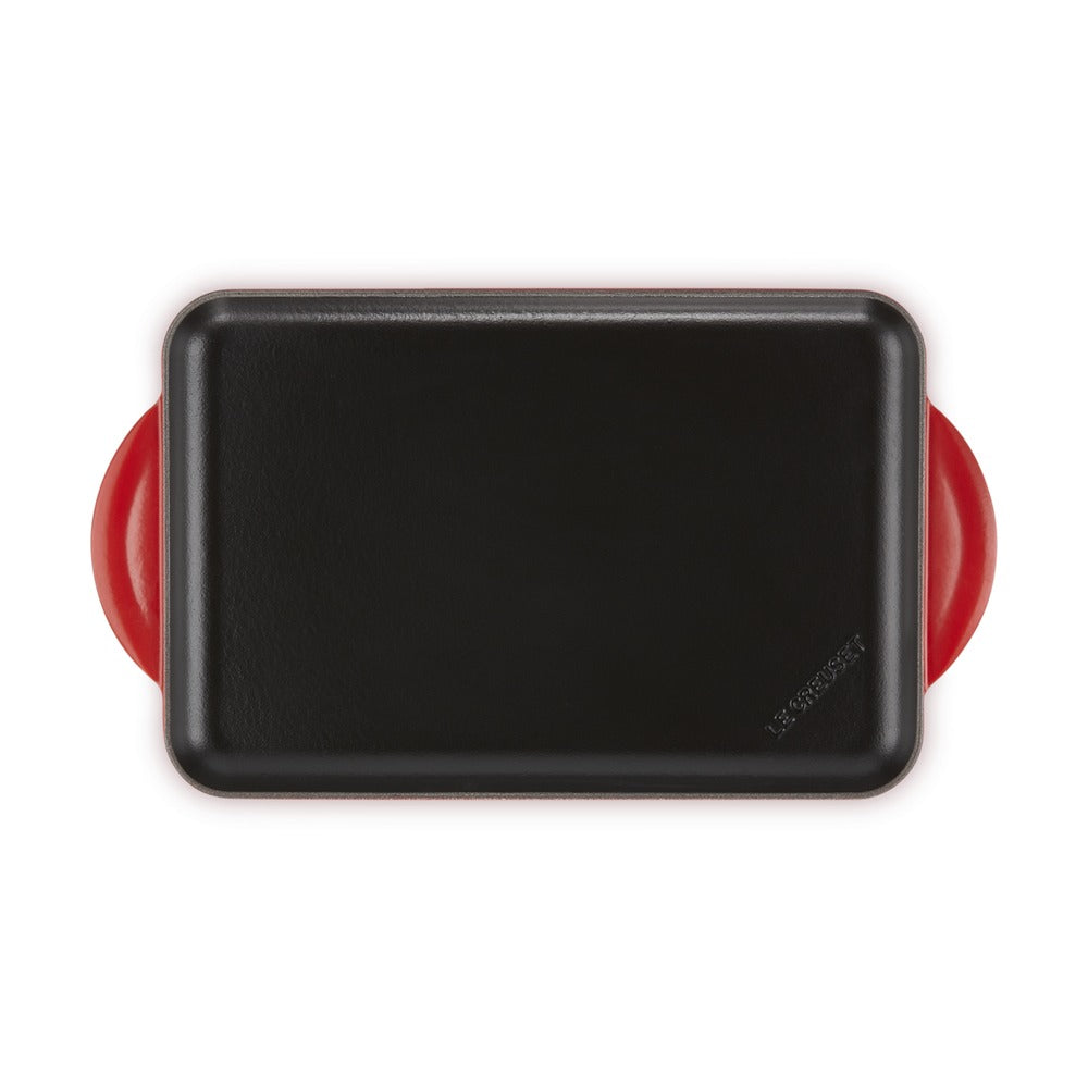 32x22 cm - Le Creuset Tradition Grill Bistecchiera Rettangolare Liscio In Ghisa Vetrificata
