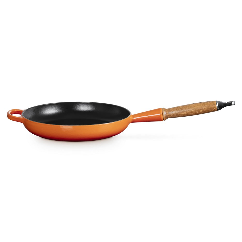 24 cm - Tradition Sartén En Hierro Fundido Esmaltada con Mango De Madera
