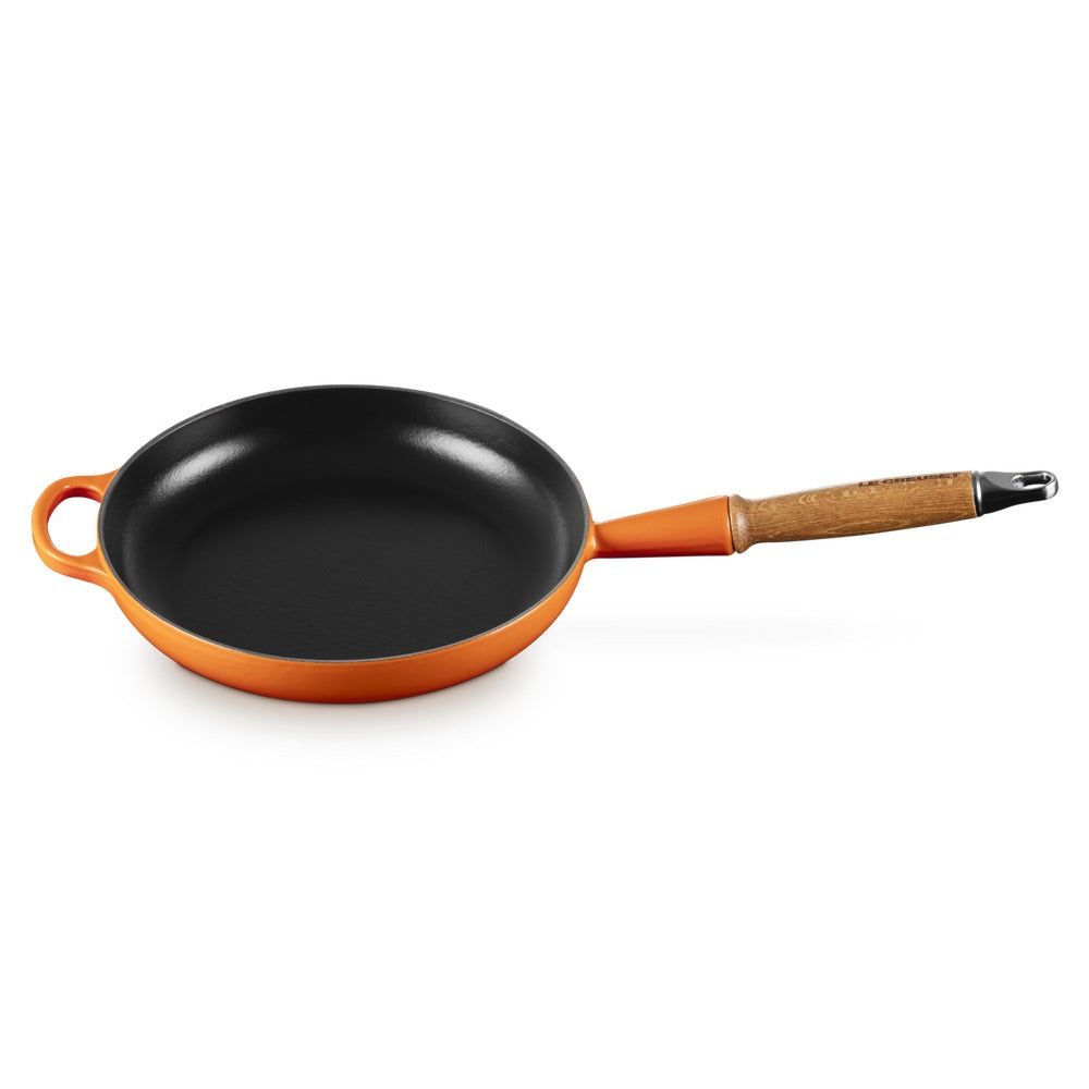 24 cm - Tradition Sartén En Hierro Fundido Esmaltada con Mango De Madera