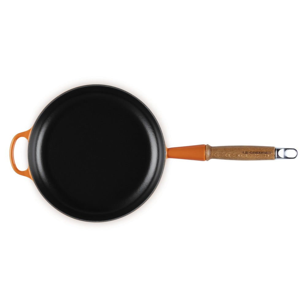 24 cm - Tradition Sartén En Hierro Fundido Esmaltada con Mango De Madera