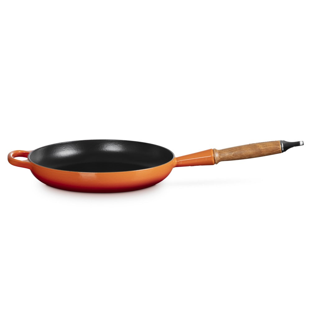 26 cm - Tradition Sartén De Hierro Fundido Esmaltada Con Mango De Madera