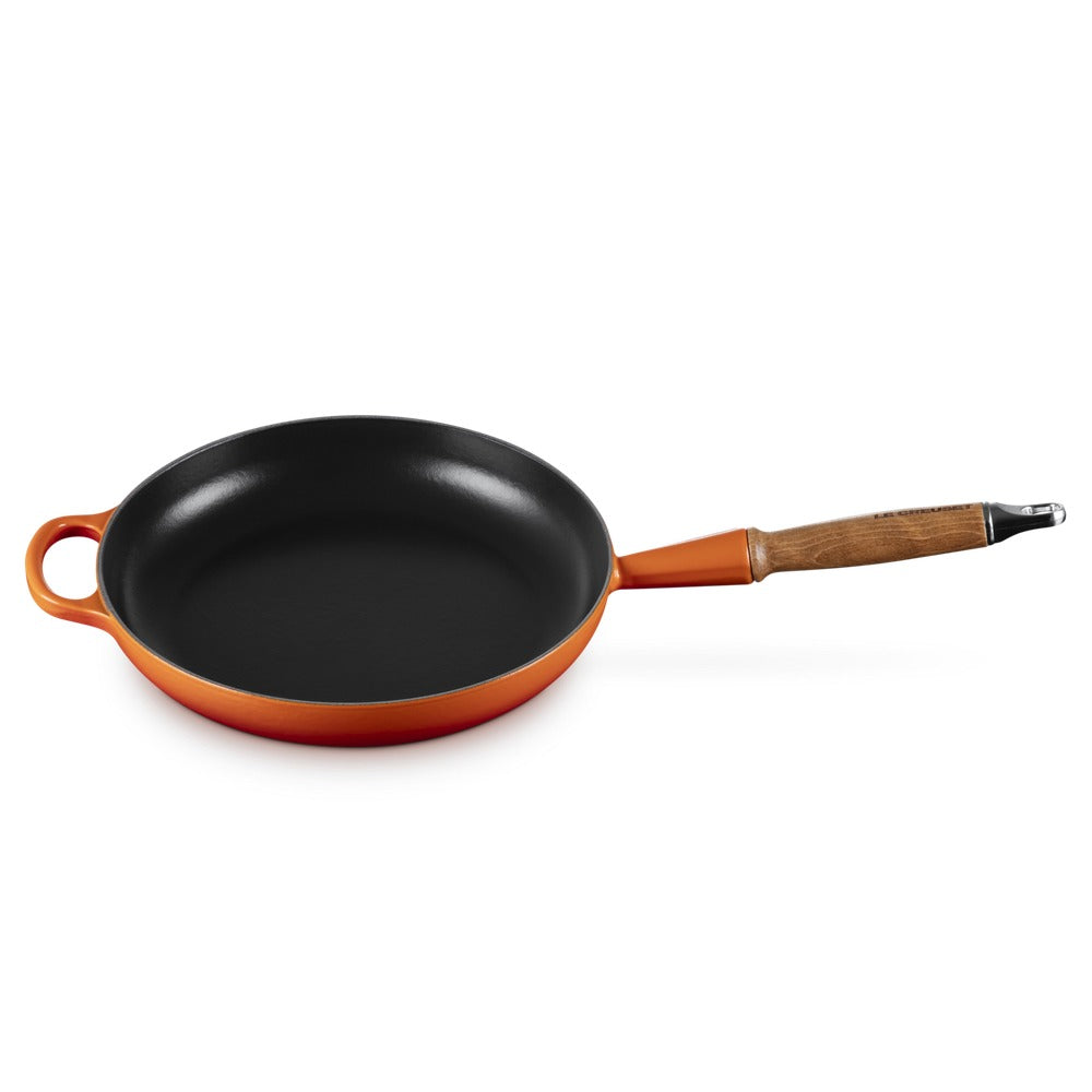 26 cm - Tradition Sartén De Hierro Fundido Esmaltada Con Mango De Madera
