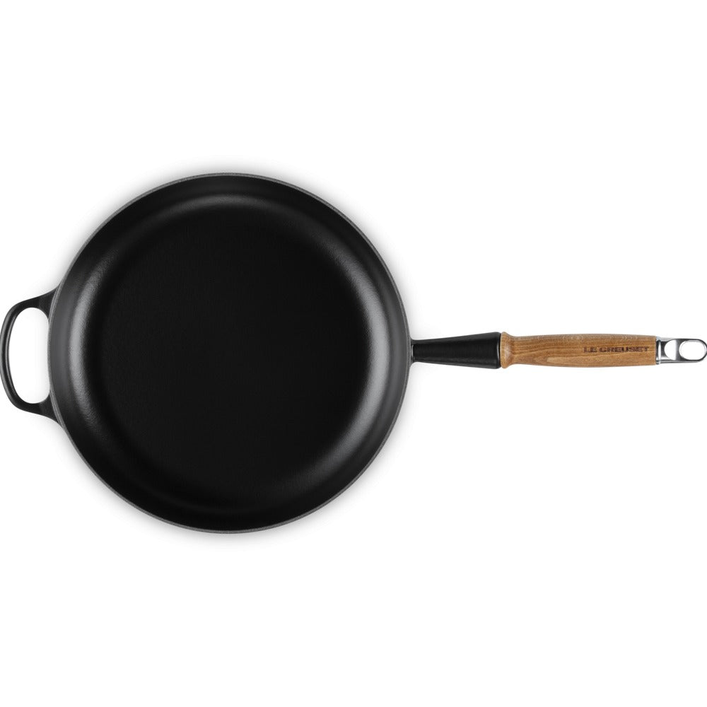 28 cm - Le Creuset Evolution Padella Bassa In Ghisa Vetrificata Con Manico In Legno