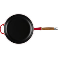 28 cm - Le Creuset Evolution Padella Bassa In Ghisa Vetrificata Con Manico In Legno