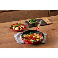 28 cm - Le Creuset Evolution Padella Bassa In Ghisa Vetrificata Con Manico In Legno
