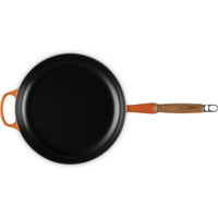 28 cm - Le Creuset Evolution Padella Bassa In Ghisa Vetrificata Con Manico In Legno