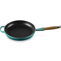 28 cm - Le Creuset Evolution Padella Bassa In Ghisa Vetrificata Con Manico In Legno