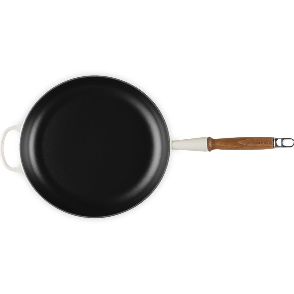28 cm - Le Creuset Evolution Padella Bassa In Ghisa Vetrificata Con Manico In Legno