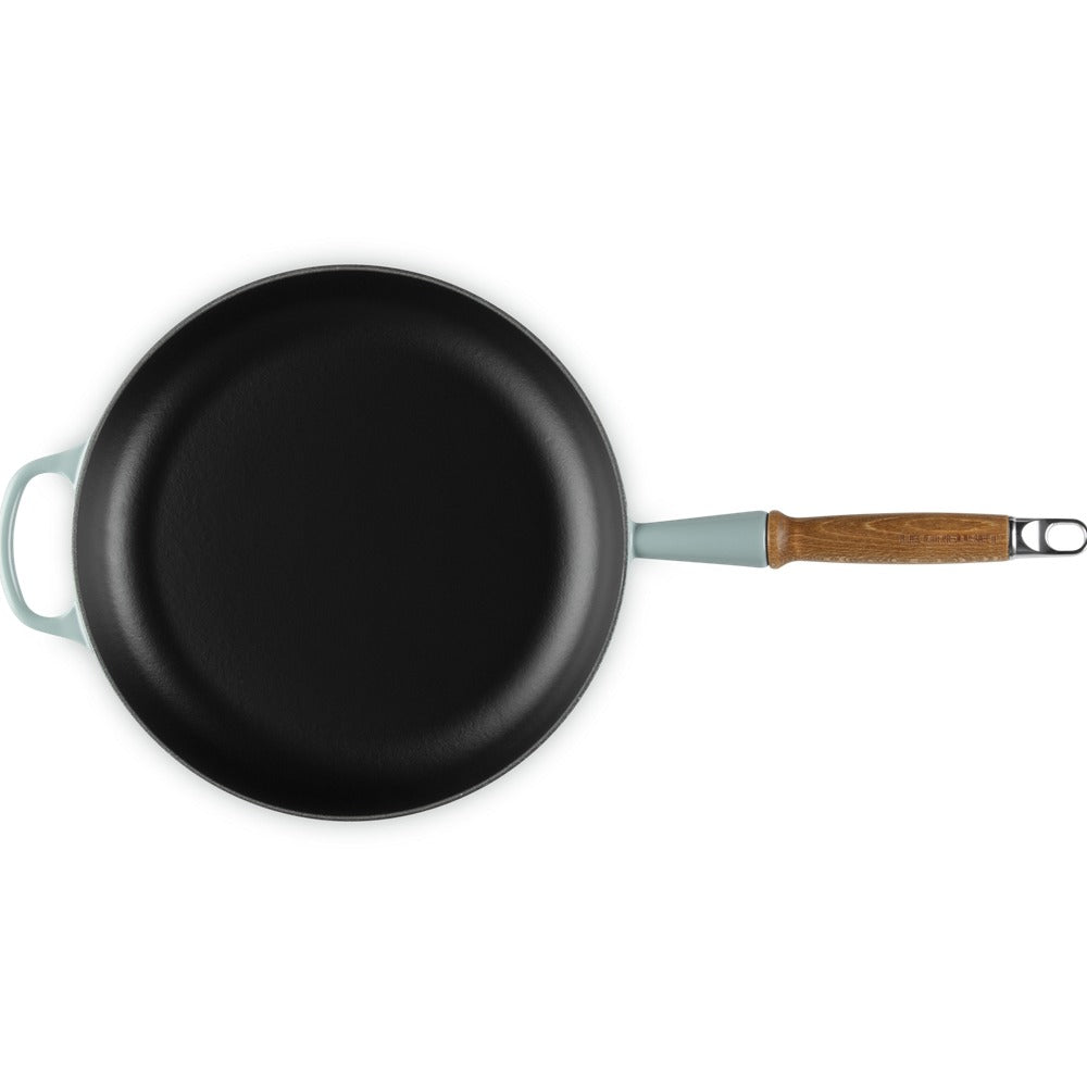 28 cm - Le Creuset Evolution Padella Bassa In Ghisa Vetrificata Con Manico In Legno