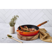28 cm - Evolution Padella Alta In Ghisa Con Manico In Legno