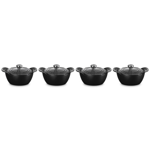 11 cm - Le Creuset Gourmand Mini Cocotte Con Coperchio Set 4 Pz
