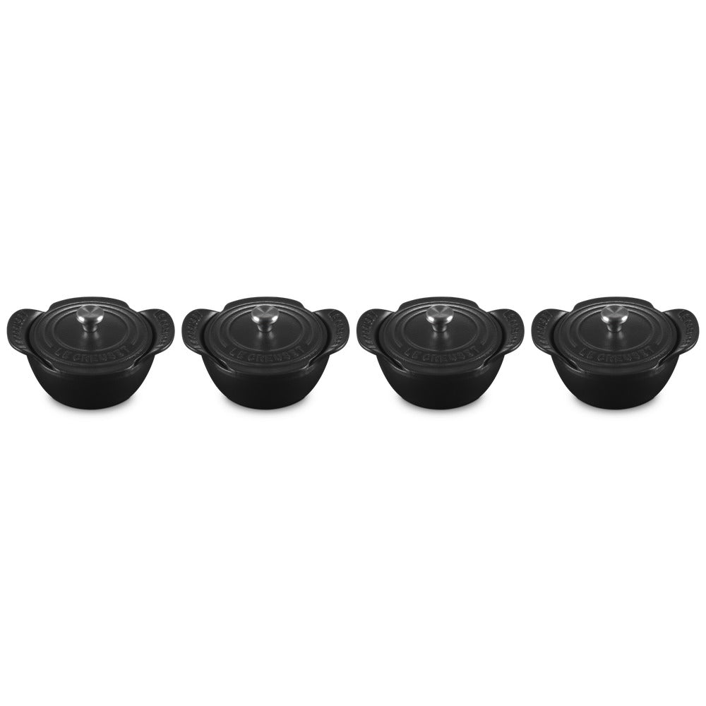 11 cm - Le Creuset Gourmand Mini Cocotte Con Coperchio Set 4 Pz