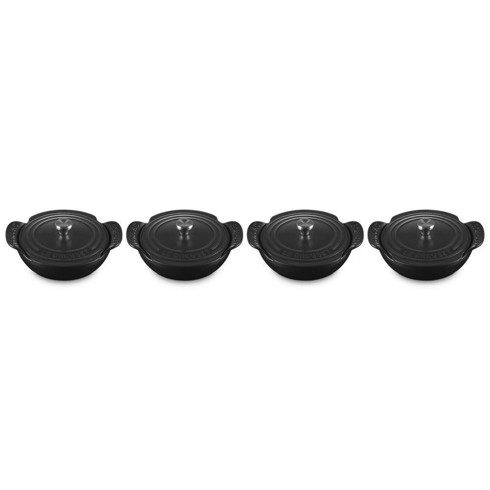 13 cm - Le Creuset Gourmand Mini Tegame Con Coperchio Set 4 Pz