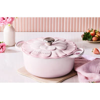 26 cm - Le Creuset Evolution Cocotte Rotonda Con Coperchio a Fiore In Ghisa Vetrificata