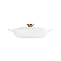 26 cm - Le Creuset Evolution Tegame Basso Rotondo Con Coperchio a Fiore In Ghisa Vetrificata