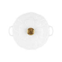 26 cm - Le Creuset Evolution Tegame Basso Rotondo Con Coperchio a Fiore In Ghisa Vetrificata