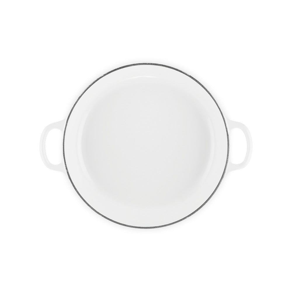 26 cm - Le Creuset Evolution Tegame Basso Rotondo Con Coperchio a Fiore In Ghisa Vetrificata
