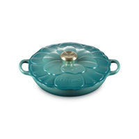 26 cm - Le Creuset Evolution Tegame Basso Rotondo Con Coperchio a Fiore In Ghisa Vetrificata