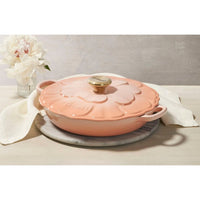26 cm - Le Creuset Evolution Tegame Basso Rotondo Con Coperchio a Fiore In Ghisa Vetrificata